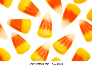 Candy Corn Isolated On A Pure White Background