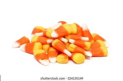 Candy Corn Isolated On A White Background
