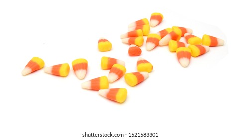 Candy Corn On White Background 