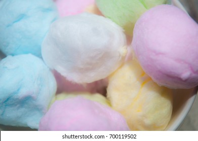 Candy Cotton In White Bowl.