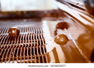 Candy enrobing process using curtain coating technique for chocolate confectionery production