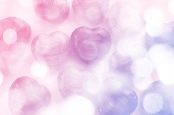 Candy Hearts With Bubbles  In Sweet Color Style For Background