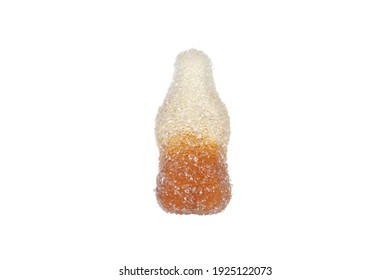 Candy made from jelly with Bottle shape on white background