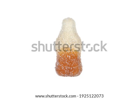Candy made from jelly with Bottle shape on white background