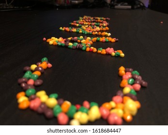 Candy Sign Made From Hard Candy Pieces