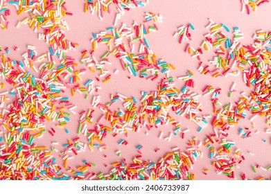 Candy Sprinkle Texture Background, Donut Rainbow Sprinkles Pattern, Sweet Color Glaze Banner, Many Small Vermicelli Mockup with Copy Space for Text - Powered by Shutterstock