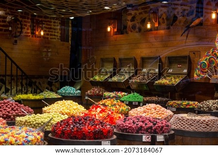 The candy store is a world full of candy. Istanbul is a candy world in galata.