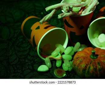 Candy Sweets For Trick Or Treat Halloween Medium Shot Selective Focus 