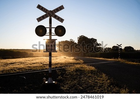 Similar – Image, Stock Photo railway crossing the countryside