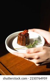 Canele On The Pastry Lattice For Glazing, French Traditional Dessert .