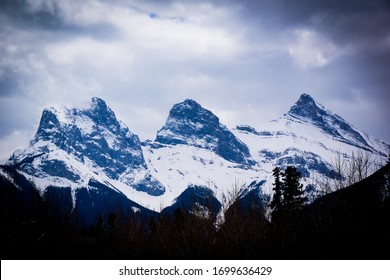 Canmore Three Sisters In The Clouds