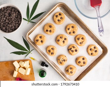 Cannabis Cooking. Bake Your Favourite Chocolate Chip Cookie Recipe Infused With CBD.