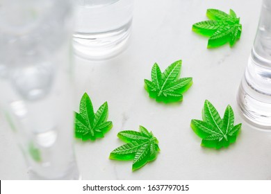 Cannabis Edible Gummy Candy Made From CBD And THC Infused Coconut Oil