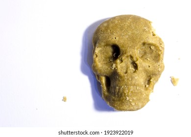 Cannabis Extraction Skull. Moonrock Of Marijuana. THC