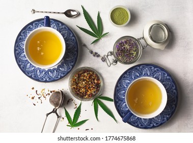 Cannabis infused herbal tea. A relaxing and smokeless way to enjoy CBD tea.
