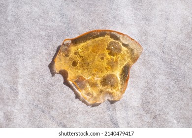 Cannabis Resin Wax Yellow Piece Marijuana Stock Photo 2140479417 