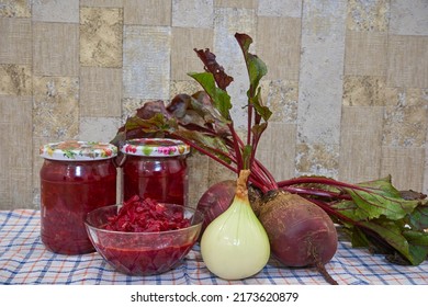 Canned Beet Salad,jars Of Canned Beets For The Winter