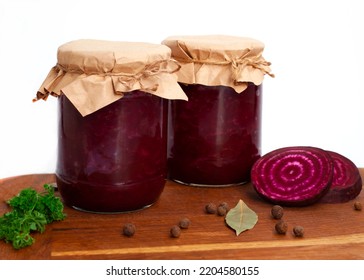 Canned Beets In A Glass Jar