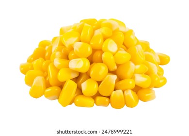 Canned corn isolate on white, top view