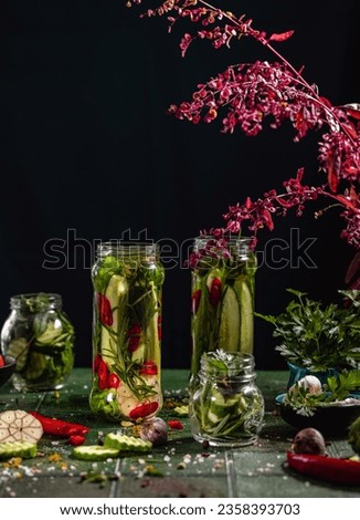 Similar – Image, Stock Photo Bottle with fruit and herbs water