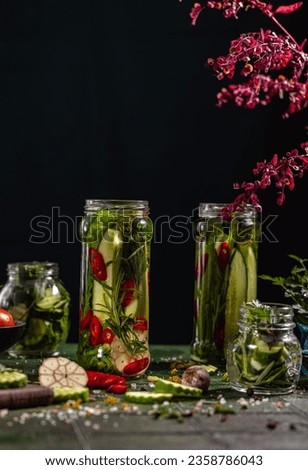 Similar – Image, Stock Photo Bottle with fruit and herbs water