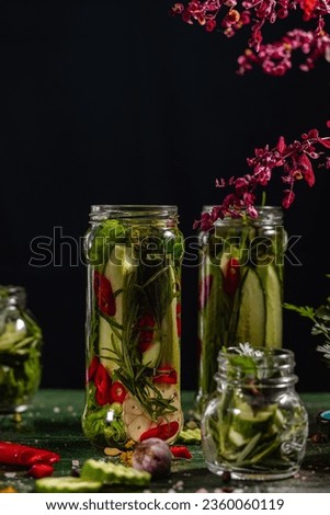 Similar – Image, Stock Photo Bottle with fruit and herbs water