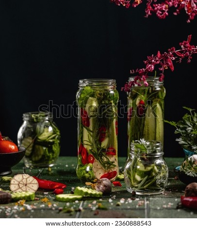 Similar – Image, Stock Photo Bottle with fruit and herbs water