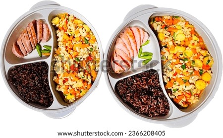 Canned fish chili paste with various vegetables such as cauliflower, oriji mushrooms, baby corn, cucumber, eggplant and boiled egg is a healthy meal.