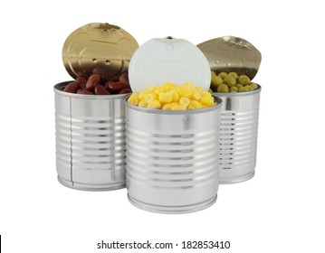 Canned Food Isolated On White Background