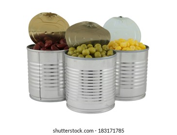 Canned Food Isolated On White Background 