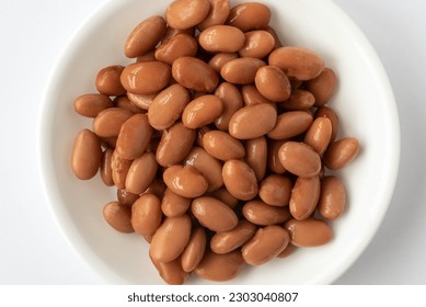 Canned Pinto Beans in a Bowl
