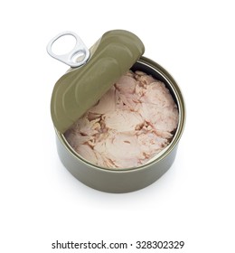 Canned Tuna Fish On White Background