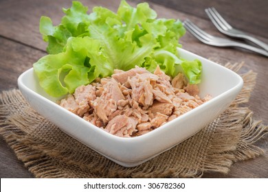 Canned Tuna Fish With Vegetable In Bowl 