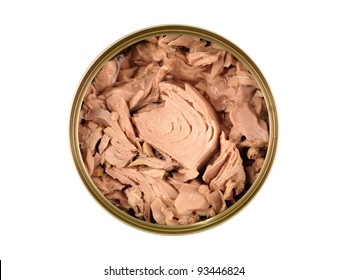 Canned Tuna Isolated Against A White Background