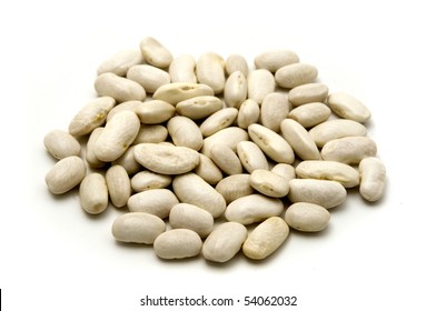 Cannellini Beans On A White Background