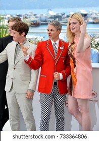 CANNES, FR - May 21, 2017: Alex Sharp, Elle Fanning & John Cameron Mitchell At The Photocall For 