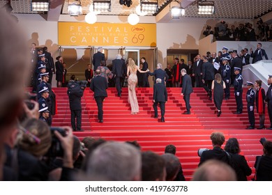 Cannes, France - 11 MAY 2016 - Corey Stoll, Actress Blake Lively, Director Woody Allen, Actress Kristen Stewart And Actor Jesse Eisenberg Attend  69th Cannes Film Festival