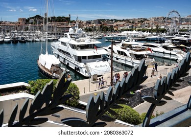 Cannes. France. Alpes-Maritimes. 04.07.2021. The Palm Film Festival In Front Of The Marina