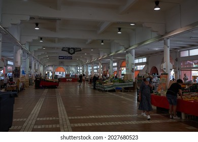 Cannes, France - June 16, 2021 - Forville Market Is Cannes' Favorite Market And Offers Organic Vegetables, Local Wine, Fresh Fish, And Fresh Flowers For The Table.                               