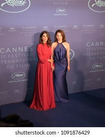 CANNES, FRANCE - MAY 08, 2018: Suzanne Clement  And Geraldine Nakache Arrive At The Gala Dinner During The 71st Annual Cannes Film Festival