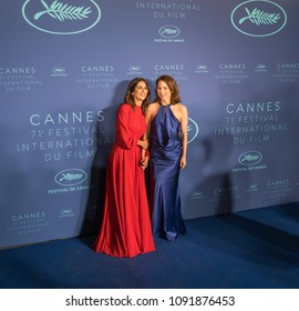 CANNES, FRANCE - MAY 08, 2018: Suzanne Clement  And Geraldine Nakache Arrive At The Gala Dinner During The 71st Annual Cannes Film Festival