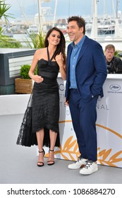 CANNES, FRANCE. May 09, 2018: Penelope Cruz & Javier Bardem At The Photocall For 