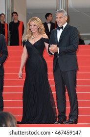 CANNES, FRANCE - MAY 12, 2016: Actors George Clooney & Julia Roberts At The Gala Premiere For 