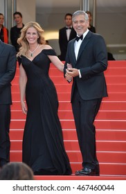 CANNES, FRANCE - MAY 12, 2016: Actors George Clooney & Julia Roberts At The Gala Premiere For 