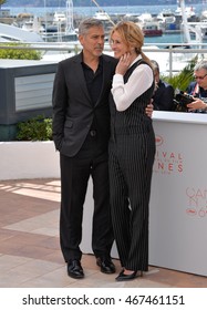 CANNES, FRANCE - MAY 12, 2016: Actors George Clooney & Julia Roberts At The Photocall For 