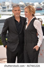 CANNES, FRANCE - MAY 12, 2016: Actors George Clooney & Julia Roberts At The Photocall For 