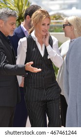 CANNES, FRANCE - MAY 12, 2016: Actors George Clooney & Julia Roberts At The Photocall For 