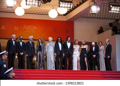 CANNES, FRANCE - MAY 14, 2019: Bill Murray, Director Jim Jarmusch, Sara Driver, Tilda Swinton, Luka Sabbat, Adam Driver, Selena Gomez And Chloe Sevigny On 72nd Annual Cannes Film Festival