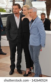 CANNES, FRANCE - MAY 15, 2013: Leonardo DiCaprio, Director Baz Luhrmann & Carey Mulligan At The Photocall For Their Movie 