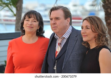 CANNES, FRANCE - MAY 15, 2014: Timothy Spall, Marion Bailey (left) & Dorothy Atkinson at the photocall for their new movie "Mr. Turner" at the 67th Festival de Cannes. 